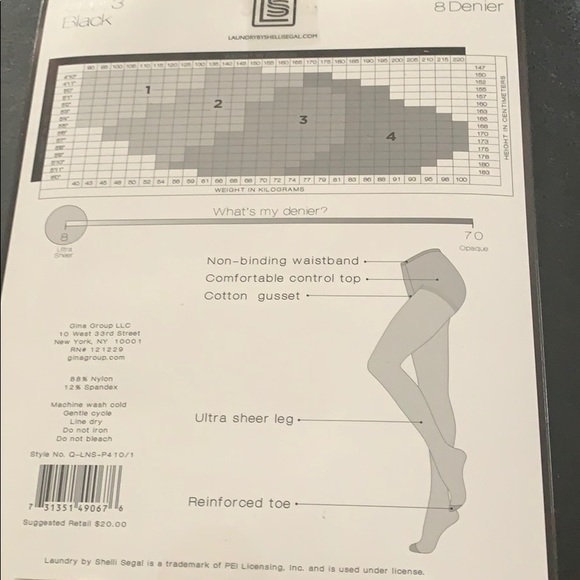 FREE with bundle purchase - laundry black tights - Picture 3 of 3